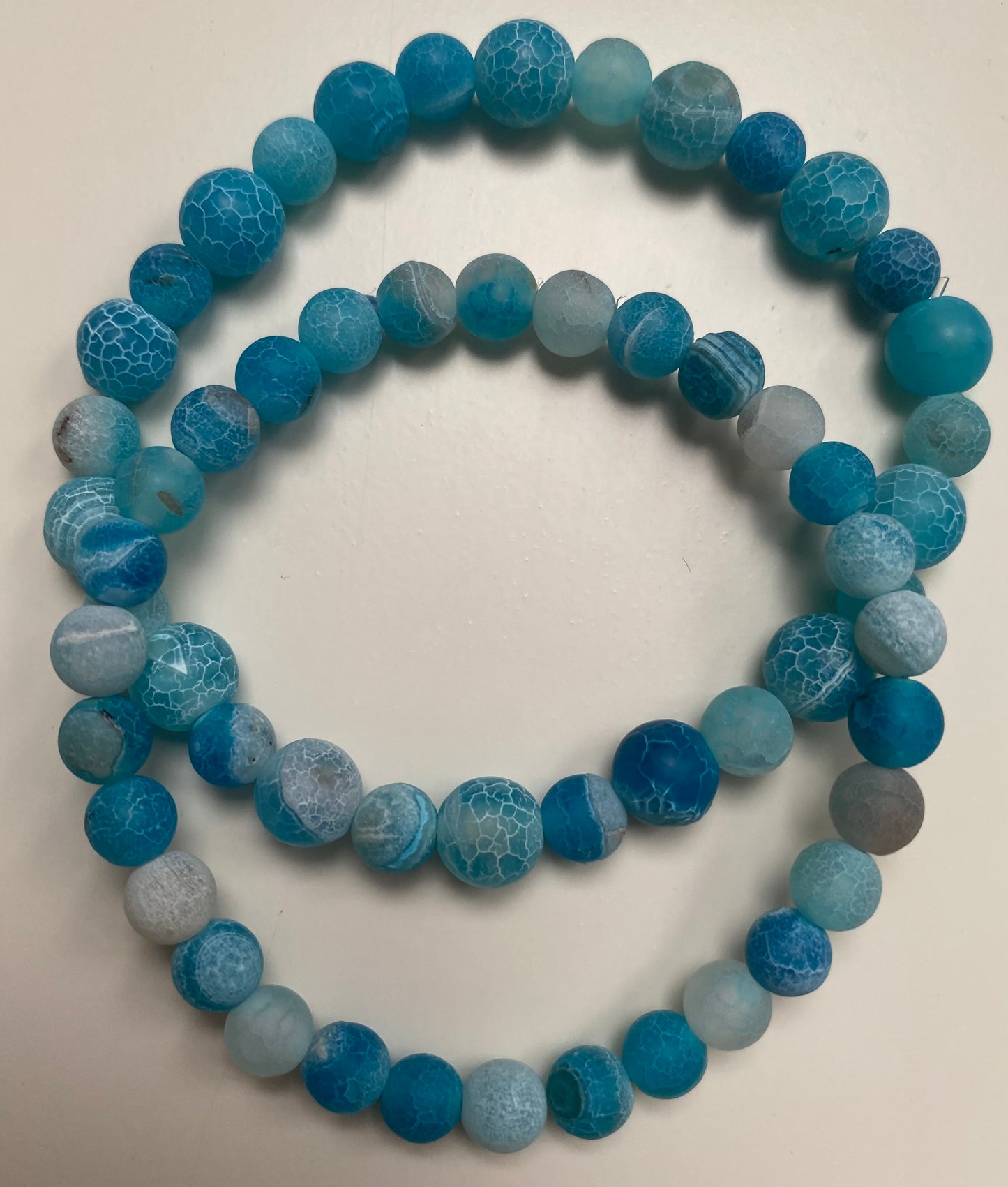 Krakeleret blå agat