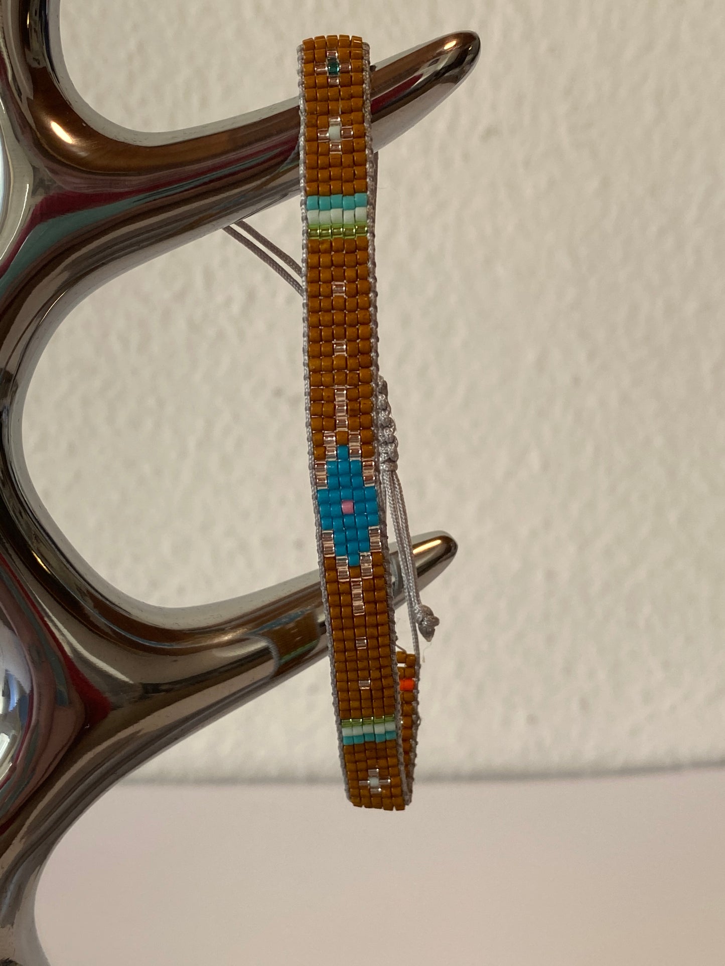 Perlearmbånd Brown&blue