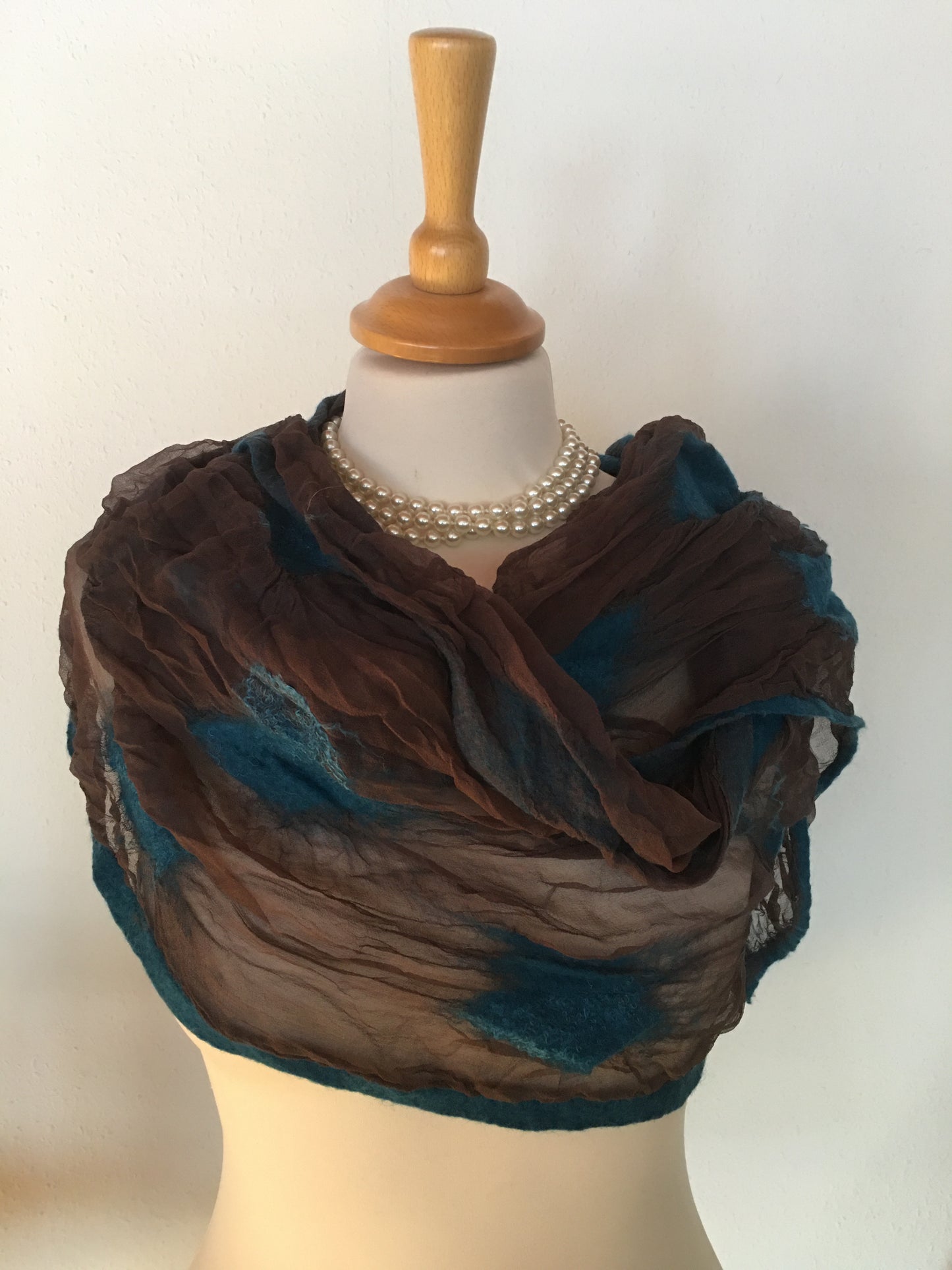 Tørklæde brown/petrol