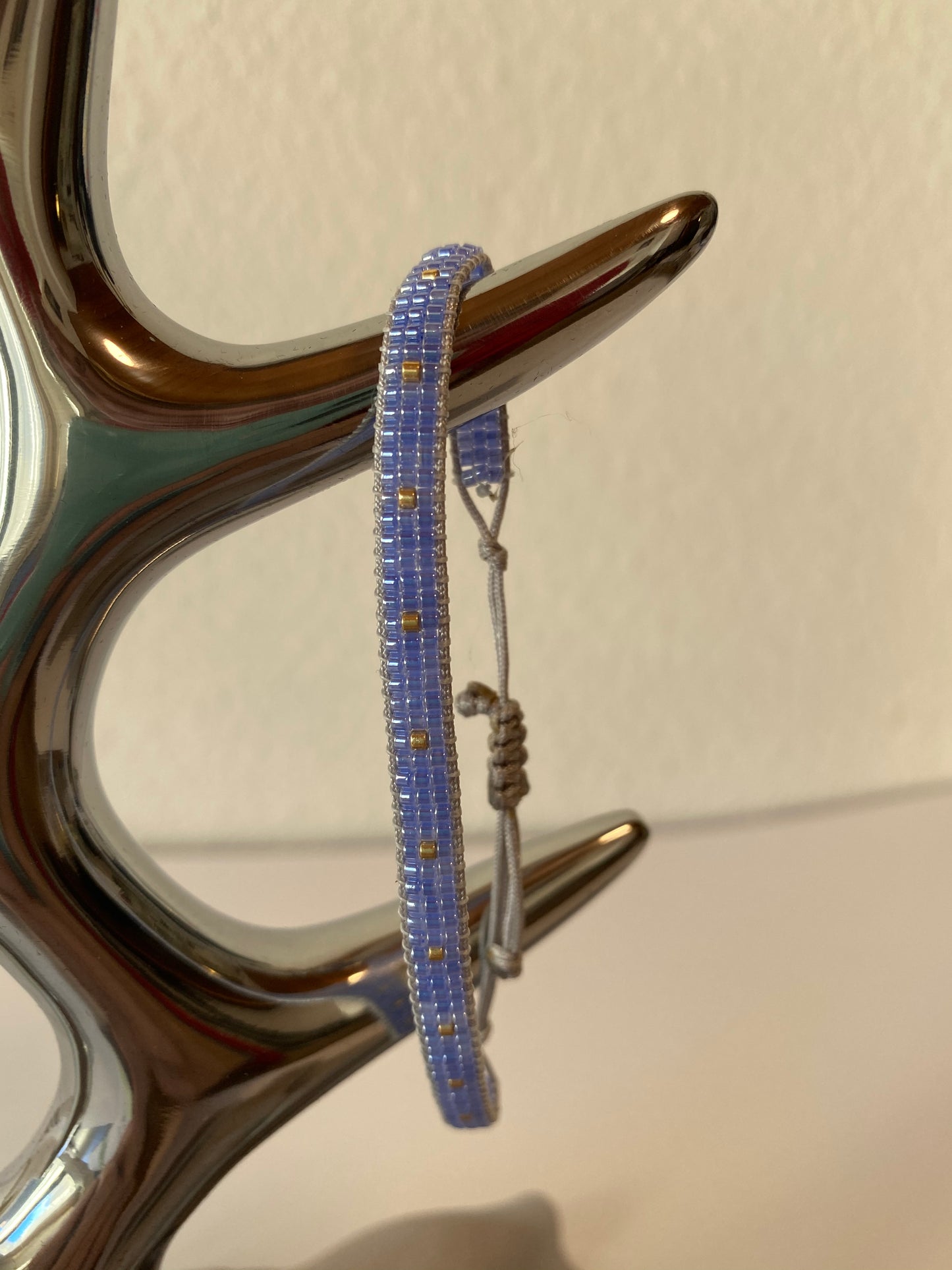 Perlearmbånd Blue/gold - small