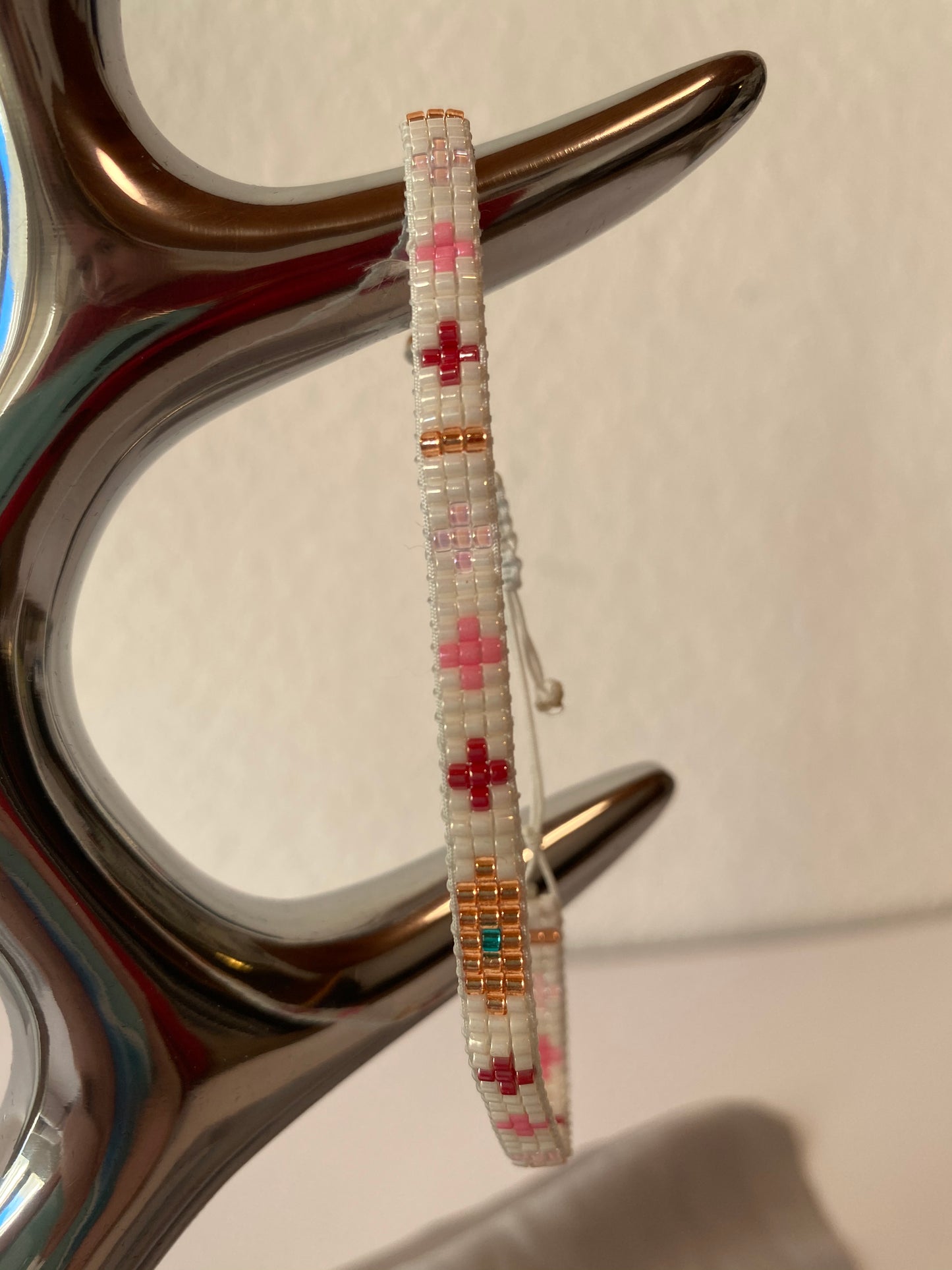 Perlearmbånd White/rose