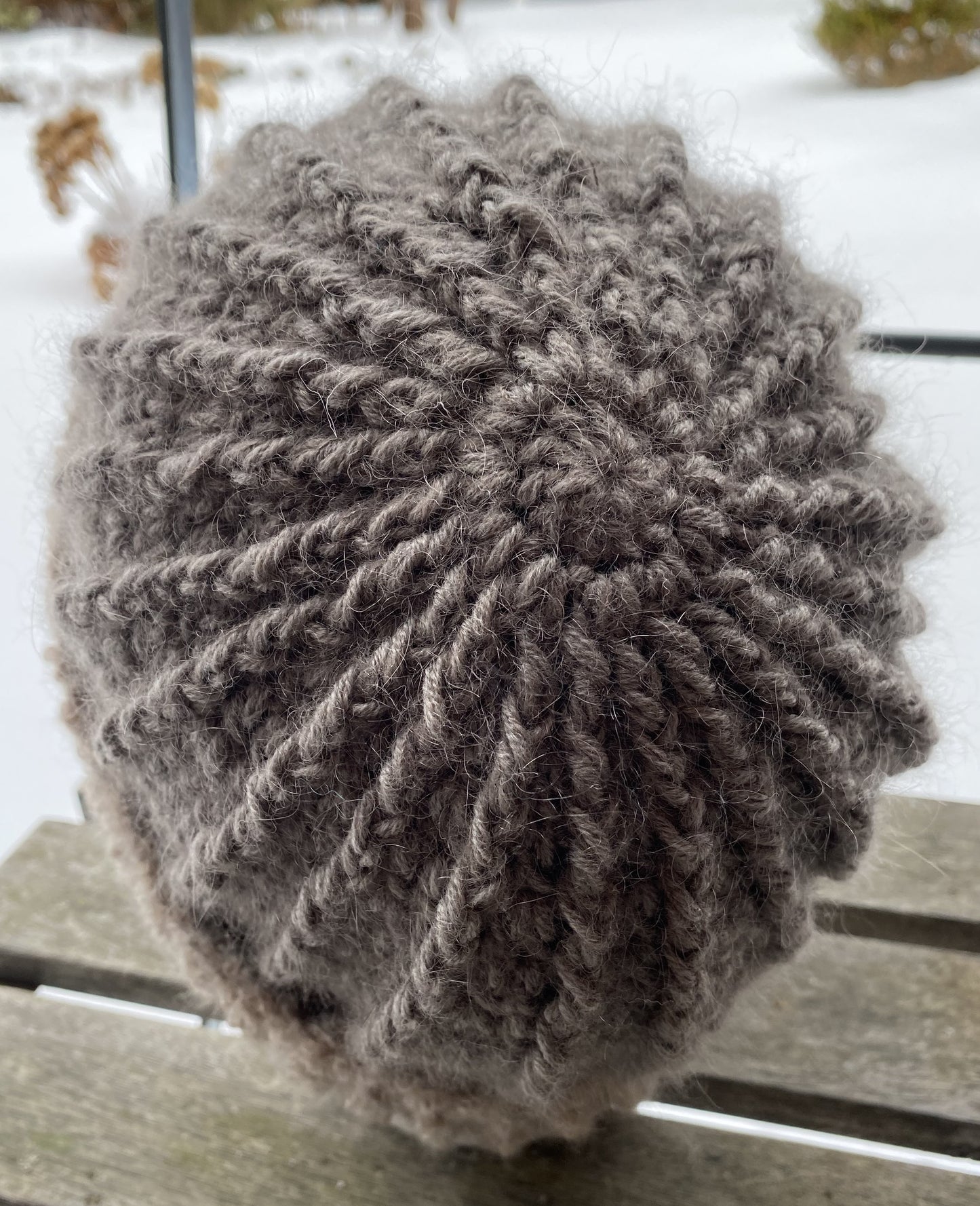 Skøn hæklet hue med 'pels'